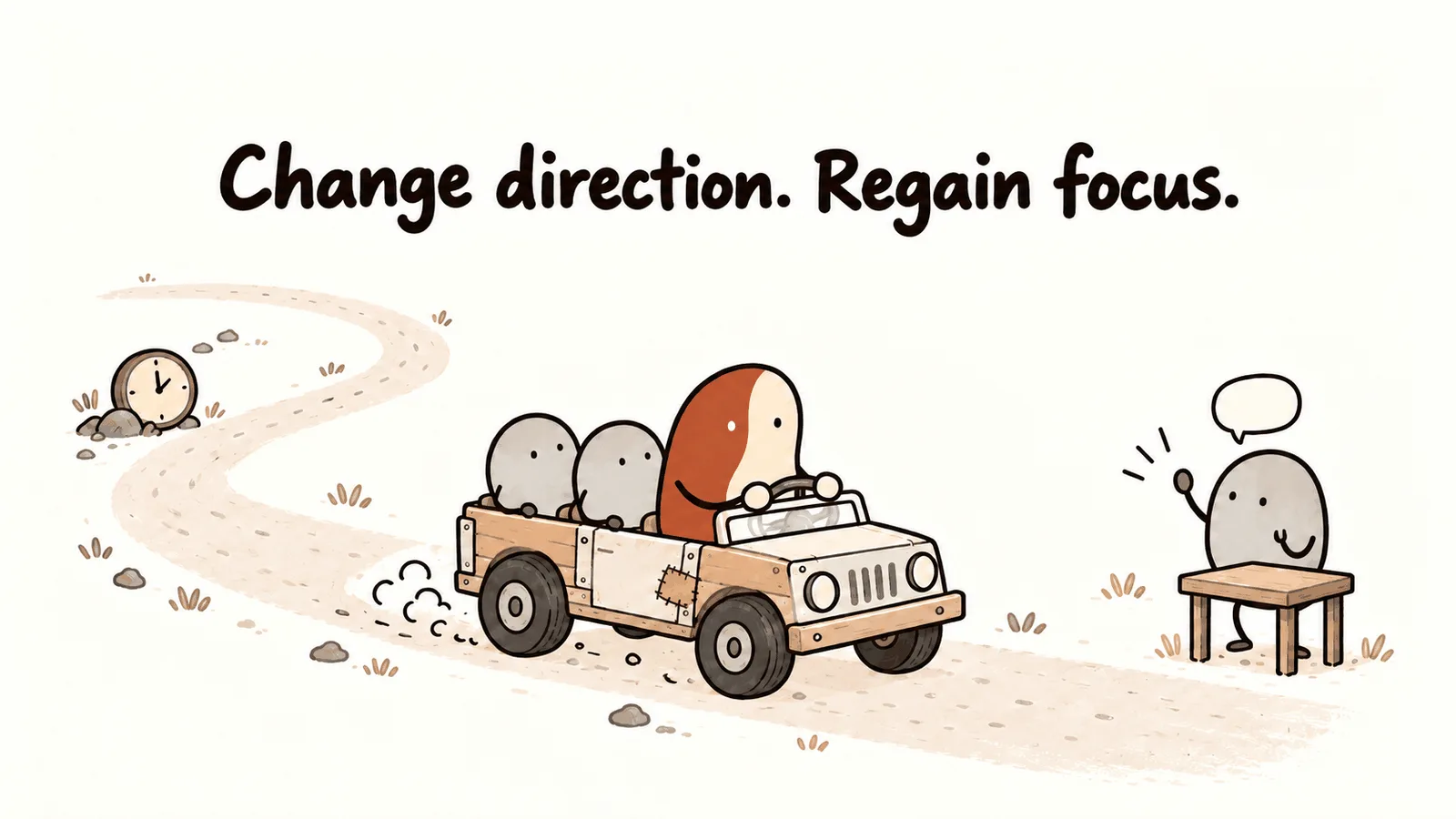 A smaller team rides steadily toward a customer after changing direction